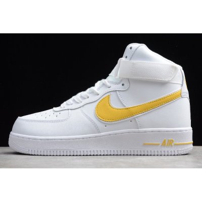 Nike Air Force 1 '07 3 High Beyaz / Altın Kaykay Ayakkabı Türkiye - 6GQTU585